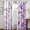 MTBDDyyds Vorhänge Für Kinderzimmer Jungen - 3D Lila Blume Schmetterling 137X117Cm - Kinderzimmervorhänge Mit Ösen, Verdunkelungsvorhang Gardinen Schals Vorhang Blickdicht