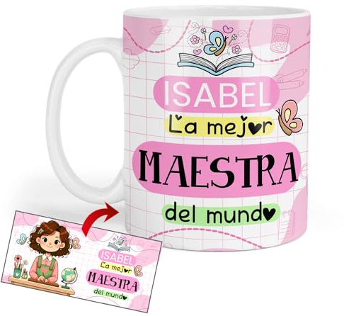 Kembilove Taza personalizada profesora | Regalo profesora | Tazas personalizadas | Regalos personalizados | Regalo profesoras infantil | Regalos para profesores originales