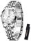 OLEVS Damen Uhr Silber Edelstahlband Analoger Quarz Damenuhr Klassisches Luxus Weiß Kleines Gesicht Arabische Ziffern Diamanten Uhr Damen Leuchtend Wasserdicht mit Datum Watches for Women