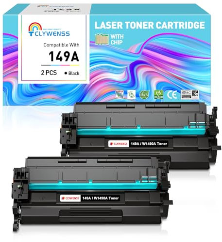 Clywenss 149A 149X Toner Mit Chip, Kompatibel mit HP 149A W1490A W1490X 149X Toner Schwarz für Laser Pro MFP 4102dw 4102fdn 4102fdw 4101fdw 4101fdn 4002dw 4002dn, 2-Pack