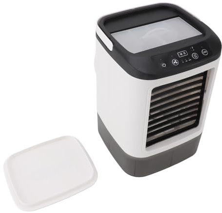 Mini Aire Acondicionado, 12W 900ml, Ventilador de Hielo Alimentado por USB, Ventilador de Hielo, Enfriador de Aire, Uso con Agua Helada para Escritorio, Mesita de Noche y Coche