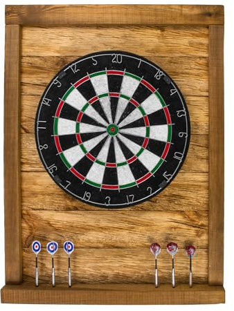John Paddle Premium Dart Wandschutz Surround aus Holz im Loft Retro Vintage Stil (Vintage Stil Brown)
