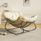 LYZQXHL Lounge-Sofa-Sessel, gepolstertes Kissen, Schaukelstuhl, Liegestuhl für Veranda, Wohnzimmer, Wintergarten, Terrasse, Hinterhof, übergroßer Schaukelstuhl in Rattan-Ei-Form, moderner Stuhl