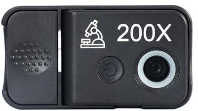rongweiwang Tragbares Handy Mikroskop, tragbar für einfache Erkundung, ABS Handheld, 200 faches Handy Mikroskop, 200 faches Mikroskop