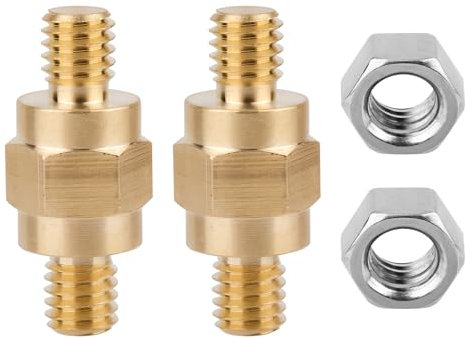 2pcs Battery Post Terminals Connectors, 3/8-16 Brass Battery Post Terminals Adapter Battery Post Adapter Battery Terminal Connectors Set for GM Post