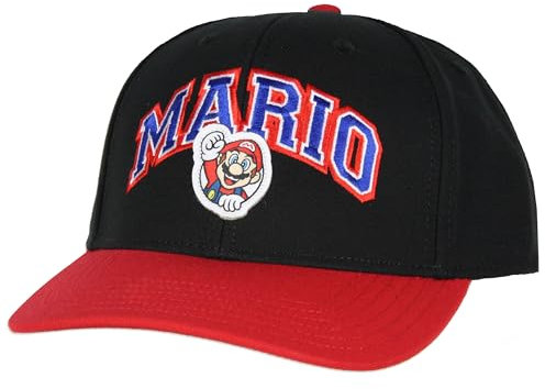 Nintendo Super Mario Mütze, bestickt, verstellbar, Snapback-Mütze, Mario Erwachsene Baseballmütze OSFM