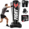 JUOIFIP Sac de Frappe sur Pied Adulte, Heavy Duty Sac de Boxe avec Pompe et Gants de Boxe pour Kickboxing Karaté Fitness Taekwondo
