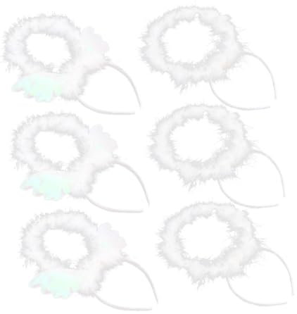 Ipetboom 6pièces Accessoires De Costume Tête Diadème Ange Blanc Pour Fête Carnaval Halloween Déguisement Féminin