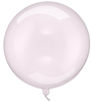 Folienballon rund 40cm - Ballon für Helium oder Luft - Bubble Ballons - Durchsichtige Party Luftballons - Folienluftballon kugelrund - Geburtstagsdeko & Partydeko - Transparent Rosa
