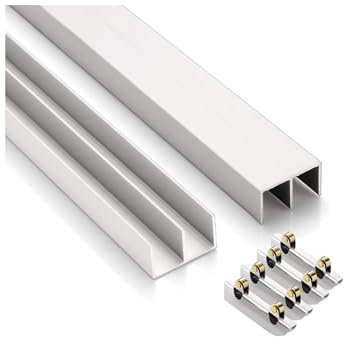 Rail de porte coulissante for panneaux de 0,2 po d'épaisseur - Rail coulissant for verre, armoire et fenêtre, installation facile(90cm/35.4in)