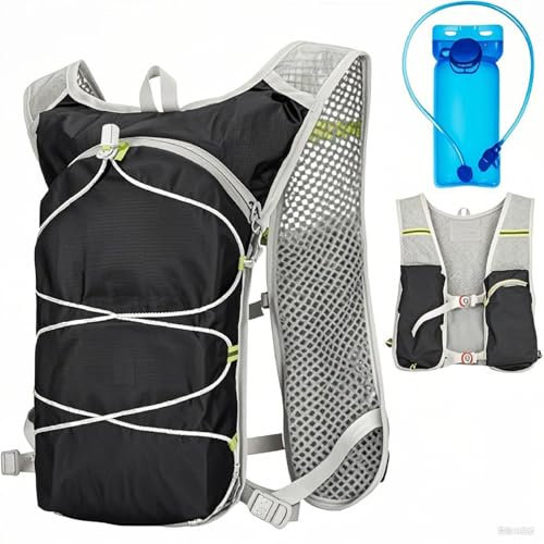 Feithmonic Sac à Dos Hydratation, Gilet D'hydratation de Course à Pied, Sac à Dos de Course Ultraléger, Sac à Dos de Vélo, Gilet d'hydratation Trail Running pour Femmes et Hommes avec Poche à Eau 2 L