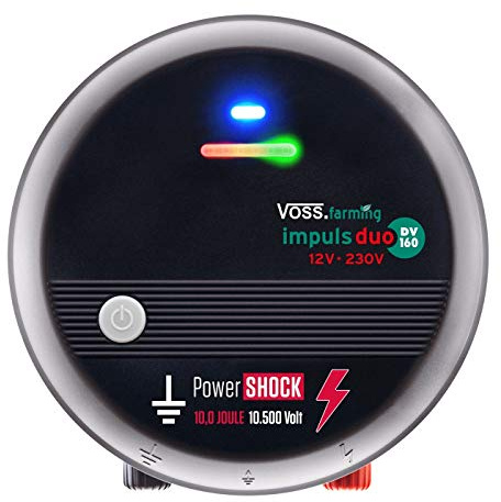 VOSS.farming Weidezaungerät Impuls Duo DV160, 12V 230V, 7J, Elektrozaungerät, Stromgerät Weidezaun, Elektrozaun, SmartControl