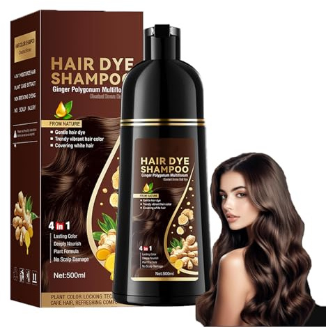 Natural Brown Hair Colour Shampoo 500 ml, Chestnut Brown, Instant Hair Dye Shampoo 3 in 1, Shampooing Teinture Cheveux Brun, Tinte para el cabello con aceite de argán Champú de color (CHESTNUT)
