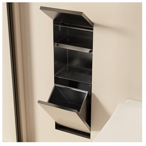 Toilettenpapierhalter Unterputz Versenkter Toilettenpapierhalter Mit Ablage Und Stauraum, Versteckter, Eingebetteter Wandnische, Papierrollenhalter, Für Öffnen Drücken, Duschnischen-Mülleimer