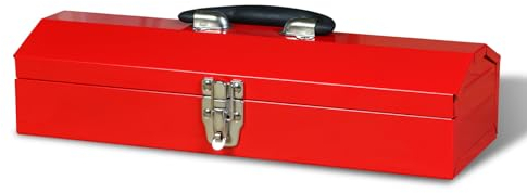 Big Red TB102 Torin Werkzeugkoffer aus Stahl, 40,6 cm, Hüftdach-Stil, tragbar, mit Metallverschluss, Rot