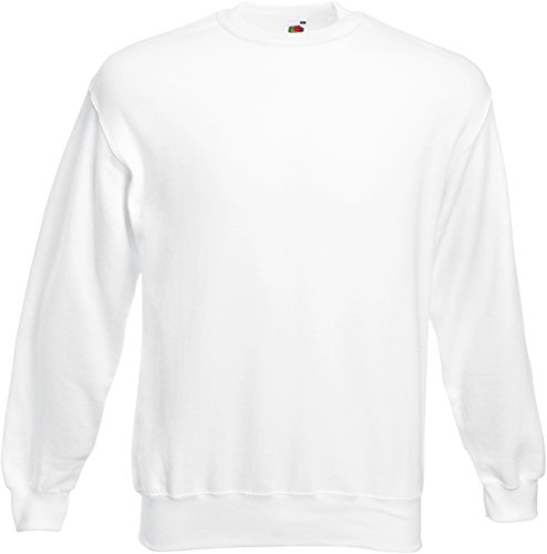 Fruit of the Loom - Set-In Sweatshirt - weiß - Größe: M