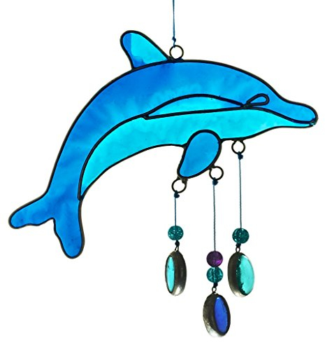 CRISTALICA Fensterschmuck Windspiel Suncatcher Delphin Mehrfarbig 25 cm