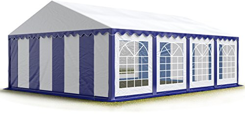 Carpa para Fiestas Carpa de Fiesta 5x8 m Carpa de pabellón de jardín Lona PVC 700 N en Azul-Blanco Impermeable