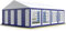 Carpa para Fiestas Carpa de Fiesta 5x8 m Carpa de pabellón de jardín Lona PVC 700 N en Azul-Blanco Impermeable