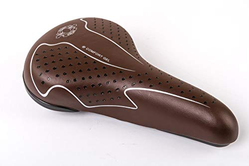Fahrrad Sattel Herren Comfort Gel City Bike Sitz Braun weich und bequem