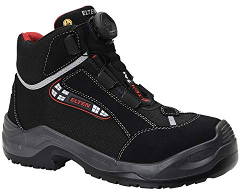 ELTEN Herren Elten sikkerhedssko S3, mænd, sporty, letvægt, sort, plastik hætte, boa-hurtig luknin Sicherheitsstiefel Sander Boa ESD S3 Gr e 46, Schwarz, 46 EU