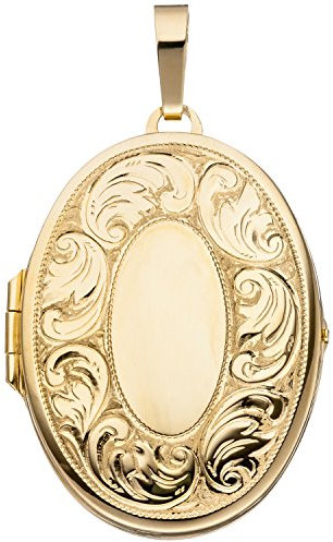 Jobo Damen Medaillon oval für 2 Fotos 925 Silber gold vergoldet Anhänger zum Öffnen