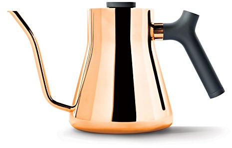 Fellow Wasserkocher für Kaffee und Tee (eingebautes Kochthermometer, Gegengewichtsgriff) 1 Liter Kupfer