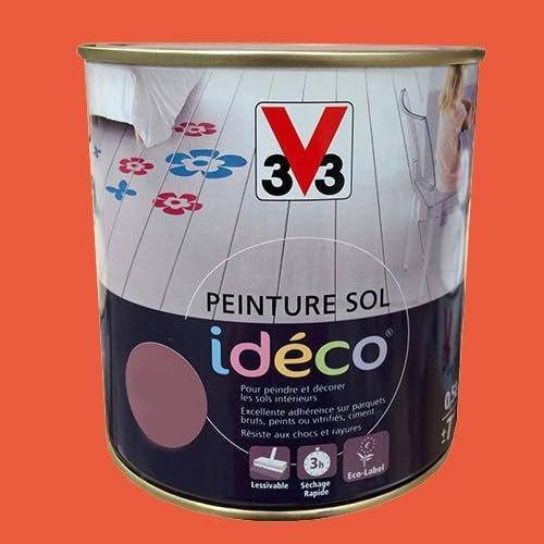 V33 Peinture sol Idéco Capucine Satin 0.5L 0,5 L