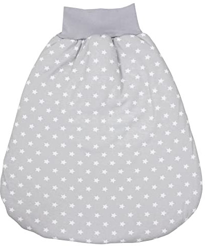 TupTam Baby Unisex Strampelsack mit breitem Bund Wattiert, Farbe: Sternchen Grau/Weiß, Größe: 6-12 Monate
