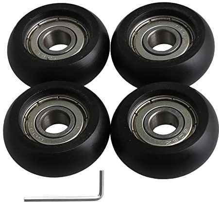 BQLZR 8x32x12mm Schwarz Engineering Kunststoff Lager Stahlkugellager Führungsrolle Runde Radlast 191 KG für Tür Fenster Pack von 4