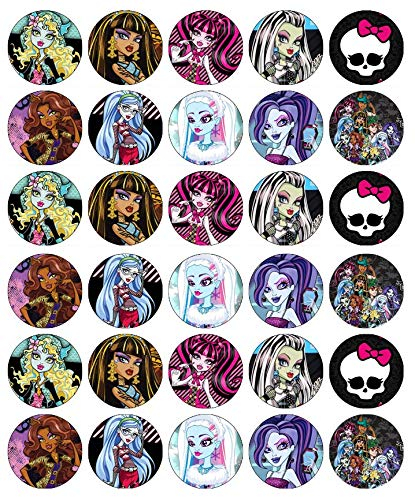 Ronnies-Bakery-Company Monster High Cupcake-Topper, essbares Oblatenpapier, Feen-Motiv, 30 Stück, Weiß, für Geburtstag, Taufe, Kinderparty, Hochzeit, Sonstiges
