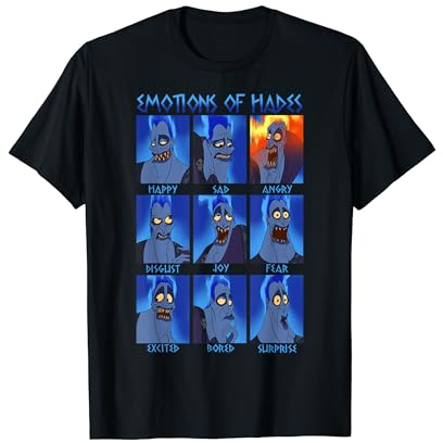 Disney Hercules Hades Emotions Retro Poster , Kurzarm,T-Shirt
