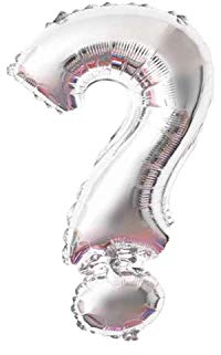 Kopper-24 Folienballons Buchstaben Silber - 40/80 / 100 cm - für Geburtstag Hochzeit Party Dekoration Happy Birthday JGA Geschenk Luftballon Abschluss ABI groß XXL klein mini (Fragezeichen ? 40 cm)
