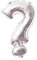 Kopper-24 Folienballons Buchstaben Silber - 40/80 / 100 cm - für Geburtstag Hochzeit Party Dekoration Happy Birthday JGA Geschenk Luftballon Abschluss ABI groß XXL klein mini (Fragezeichen ? 40 cm)