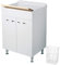 Negrari Classica Lavatoio Montato 60x60 L60 P60 H85 cm Bianco Bagno Cesto Mobile Legno Vasca Polipropilene Asse Pino Piedini Regolabili Cerniere Anta Rallentata Sportello Arrotondato Maniglie Cromate