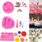 mciskin Mini Unicorn Mold Silicone Horn Ears Flowers Toppers for Fondant, Cupcake, Chocolate, Cookie (Set of 3)