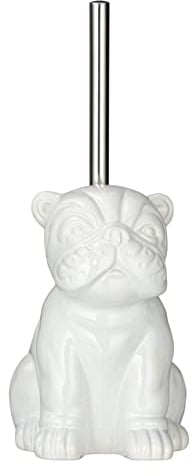 PUMA Bulldog Toilet Brush Holder, Ceramic, White, 19.5 x 15.5 x 12 cm