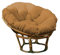 chilly pilley Papasansessel Rundkissen RundRattansessel Auflage Sesselkissen Gartenkissen Sitzkissen Garten Kissen Gesteppt mit Schlaufen (110cm, Camel)