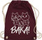 Turnbeutel Rucksack - Anime Geschenke - Baka! mit Katzen - weiß - Unisize - Bordeauxrot - beutel tasche baumwolle baumwollbeutel groß kordelzugbeutel gymsack sporttasche stoffbeutel kordelzug