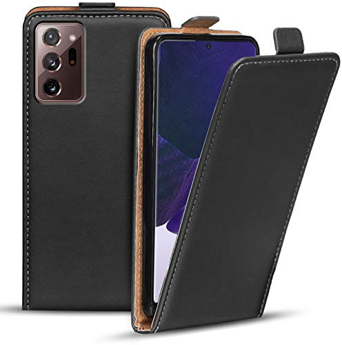 Verco Flip Cover für Samsung Galaxy Note 20 Ultra Case, Flipstyle Schutzhülle für Samsung Note 20 Ultra Hülle Kunstleder Tasche vertikal klappbare Handyhülle, Schwarz