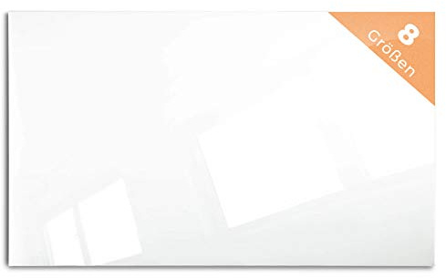 Floordirekt Präsentationsboard - Whiteboard - Magnettafel - Magnetboard lackiert oder Glas - magnetisch & beschreibbar - Schreibtafel Magnetwand Wandtafel (Glasboard Premiumweiß, 90 x 120 cm)
