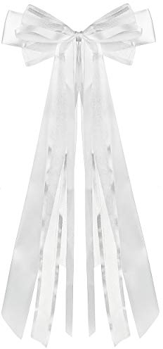 alles-meine.de GmbH große XL - Geschenkschleife/Schleife Farbwahl Junge & Mädchen - 47 cm lang - mit edlen Satin Bändern + Tüllband - für Geschenk Geschenkband/Geschenksc..