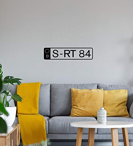 shirt84.de Your Desired Number Plate Wall Sticker 40 x 10 cm