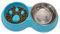 Fur & Bone Double Slow Feeder Dog Bowl | Raised Dog Bowl with Non-Slip Bottom | Dog Bowls | Dog Water Stainless Steel Bowl | Detachable Raised Cat (Blue)