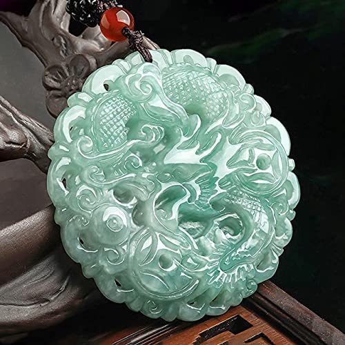 LVYAN Natürliche burmesische Jade A-Level Drachen Anhänger High-End Schmuck Anhänger Herren und Damen Halskette Schmuck