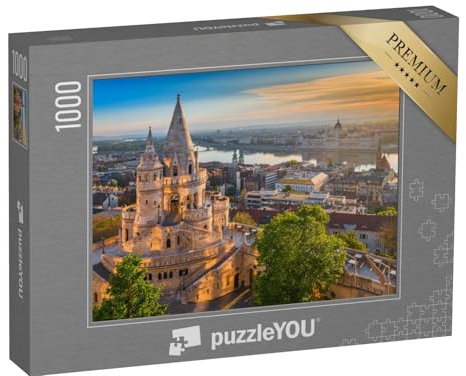 puzzleYOU: Puzzle 1000 Teile „Sonnenaufgang über der Fischerbastei in Budapest, Ungarn“ – aus der Puzzle-Kollektion Budapest, Europäische Städte