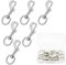 Drehbare Karabiner mit Haken 6 Stück Robuste drehbare Karabiner mit 360° drehbarem Kopf Zinklegierung für Hundehalsband Seil Schlüsselanhänger 87mm, Silber