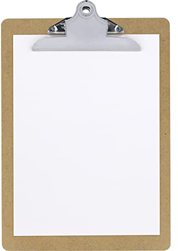 Grafoplás 1550749. Portapapeles con Pinza Jumbo, A4, Madera, Cantos Redondeados