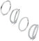 Dochais 4 Stück Nasenpiercing Ring Nasenring 316L Chirurgenstahl Nasenringe Hoop Nose Ringe Conch Helix Rook Septum Tragus Lobe Ring Piercing Ohrringe Set für Damen Männer Silber 10mm 18G