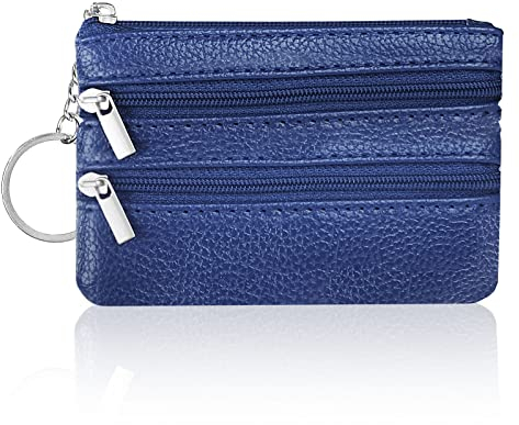 Aucuu Petit Porte-Monnaie Cuir Femme, Mini Porte Monnaie Cuir Mini Petit Portefeuille avec Porte-clés et 3*Compartiments, Mini Coin Purse Wallet pour Femme Homme Enfant Fille Garcon